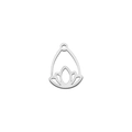 Pendentif lotus ajouré en acier inoxydable pour accessoires de bijoux DIY - Base de Lotus en Acier