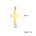 Ciondolo a croce in acciaio inossidabile placcato oro 18K, misura 18x28mm - Oro