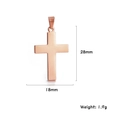 Ciondolo a croce in acciaio inossidabile oro rosa lucido, 28x18mm e peso di 1,9g - Oro rosa