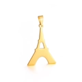 Ciondolo a Torre Eiffel in acciaio inossidabile dorato con riflesso a specchio lucido - Oro
