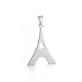 Ciondolo a forma di torre Eiffel in argento lucido con finitura brillante per gioielli - Color Acciaio
