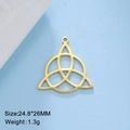 Golden triquetra Celtic knot pendant made of stainless steel measuring 24.8x26mm - Triquetra with Circle - Gold Color