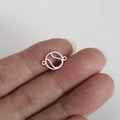 Edelstahl Tennis-Muster Anhänger mit Doppel-Loch für DIY Schmuck-Herstellung - Stahlfarbe