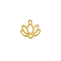 Detailed close-up of a hollow gold lotus flower pendant with integrated hanging ring - Lotus Pendant / Gold