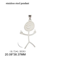 Gepolijste roestvrijstalen stickman-hanger met grappig middelvingergebaar voor sieraden - Staal Kleur - Stijl D
