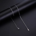 Polished stainless steel O-chain necklace with lobster clasp and extension chain - EU 40 / Steel