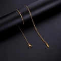 Polished gold stainless steel cross chain necklace with lobster clasp and extender - EU 40 / Gold