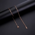 Elegant rose gold stainless steel cross chain necklace with lobster clasp for women - EU 40 / Rose Gold