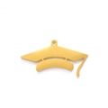 Golden stainless steel graduation cap pendant with tassel for DIY jewelry making - Style E / Gold