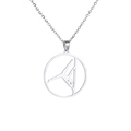 Collier hip hop en acier inoxydable argenté avec pendentif silhouette de pole danseuse - Acier-Pole Dance