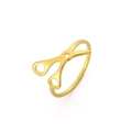Anillo creativo de acero inoxidable chapado en oro de 18K con diseño de tijera para hombre y mujer - US 7 / Dorado