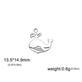 Pendentif baleine argenté au design creux avec dimensions de 13,5 x 14,9 mm - Argent