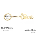 Portachiavi LOVE in acciaio inossidabile dorato con ciondolo a forma di kettlebell - Oro