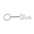Portachiavi Love in acciaio inossidabile con silhouette creativa di kettlebell per la O - Color Acciaio