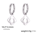 Polished stainless steel horseshoe diamond earrings for women, minimalist equestrian jewelry - Silver Horseshoe