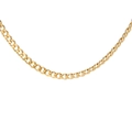 Polished golden stainless steel curb chain necklace with bold 18K gold-plated links - 7mm Width / 55cm Length / Gold