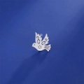 Silver hollow bird pendant with starry patterns made of stainless steel for DIY jewelry - Steel