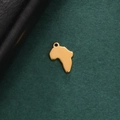Polished 18K gold-plated stainless steel Africa map pendant with shiny finish - Gold