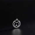 Pendentif papillon rond en acier inoxydable poli pour la création de bijoux DIY élégants - Couleur Acier