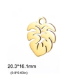 Μενταγιόν φύλλο monstera από ανοξείδωτο ατσάλι 18K χρυσό 20,3x16,1mm για DIY κοσμήματα - Χρυσό