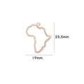 Rose gold hollow Africa map pendant with 23.5mm by 19mm size dimensions shown - Rose Gold