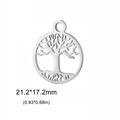 Ciondolo Albero della Vita in acciaio inox lucido argento, misura 21,2x17,2mm - Stile B / Argento