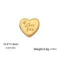 Close-up of 18K gold heart bead with Love you engraving for DIY jewelry making - LOVE YOU / Gold