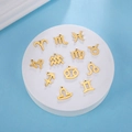 Lot de 12 pendentifs zodiaque en or 18 carats pour bijoux DIY colliers et bracelets - Or