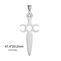 Pendente a spada con pentagramma in acciaio inox punk vintage e dea della luna - Colore acciaio