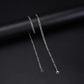 Cadena Figaro clásica de plata para hombre en acero inoxidable pulido con cierre de langosta - 3.5mm / 45cm / Color acero