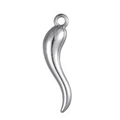 Polished silver zinc alloy chili pepper pendant charm for DIY jewelry and necklaces - Pendant / Antique Silver