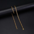 Collar de cadena de eslabones Figaro clásico bañado en oro de 18 quilates con cierre de langosta - 3.5mm / 45cm / Dorado