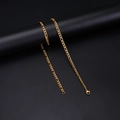 Collar Figaro clásico de acero inoxidable chapado en oro de 18K para hombre con cierre de langosta - 4.5mm / 45cm / Dorado