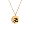 Χρυσό κολιέ με μενταγιόν σύμβολο Yoga Om από ανοξείδωτο ατσάλι και κλασική αλυσίδα - Χρυσό