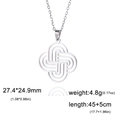 Celtic knot hollow cross pendant necklace in polished stainless steel for women - Steel