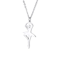 Élégant collier en acier inoxydable avec pendentif silhouette de ballerine gracieux - Acier-Ballet