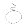 Polished stainless steel bracelet with graduation cap pendant and adjustable lobster clasp - Silver Cross Chain Doctoral Hat 3