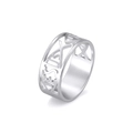 Bague en acier inoxydable poli argenté avec design ajouré du mot Jesus gravé - US 6 / Acier