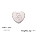 18K gold-plated heart pendant for DIY jewelry, featuring a mother and child design - Mother / Steel