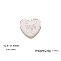 Polished stainless steel heart charm bead with Wife engraving and small heart details - Wife / Steel