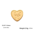 18K gold-plated heart bead charm engraved with 'Wife' for DIY jewelry making - Wife / Gold