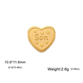 Polished gold heart charm with Son engraving and small heart patterns for DIY jewelry - SON / Gold