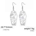 Gothic ghost coffin earrings in polished silver steel for Halloween party look - Steel