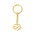 Polished gold keychain featuring heart and infinity symbol charm with a sturdy link chain - Gold