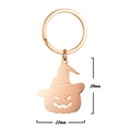 Portachiavi zucca in oro rosa con cappello da strega, regalo Halloween 26mm per 22mm - Oro rosa