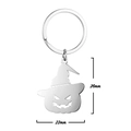 Portachiavi zucca d'argento lucido con cappello da strega misura 22mm x 26mm - Color Acciaio
