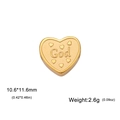 Golden heart charm with God engraving and matte finish for DIY jewelry making - God / Gold