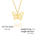 Détails du pendentif papillon doré avec les dimensions et spécifications du poids - Or