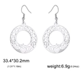 Pendientes Claddagh nudo celta plateados con colgantes de corazón y aro calado - Color acero