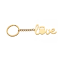 Portachiavi in acciaio inossidabile dorato con ciondolo kettlebell Love per fitness - Oro
